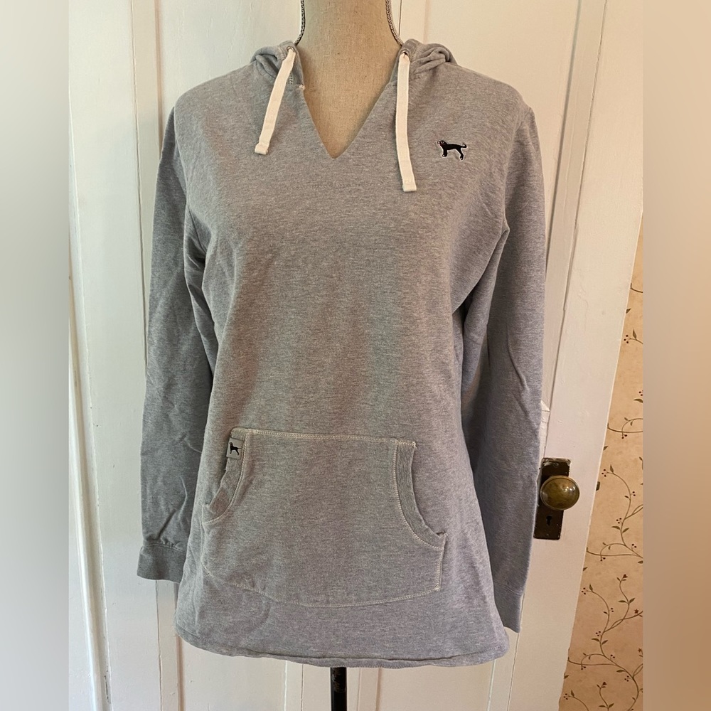 Black Dog Woman's Tunic Hooded Sweatshirt, Size L, Gray